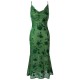 Green  Floral Vintage Dress