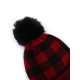 Red & Black Plaid Hairball Knitted Parent Hat