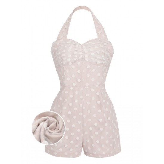 Light Pink  Halter Romper & Polka Dots Skirt