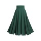 Green  Solid Vintage Skirt