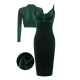 Pre-Sale 2PCS Green  Velvet Bodycon Dress