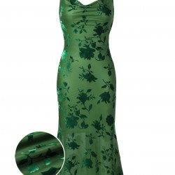 Green  Floral Vintage Dress