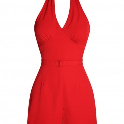 Red  Pin-Up Girls Romper & Skirt