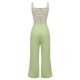 Green  Plaid Dots Strap Jumpsuit