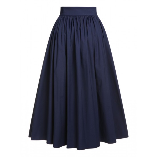 Dark Blue Gray  Solid Umbrella Skirt