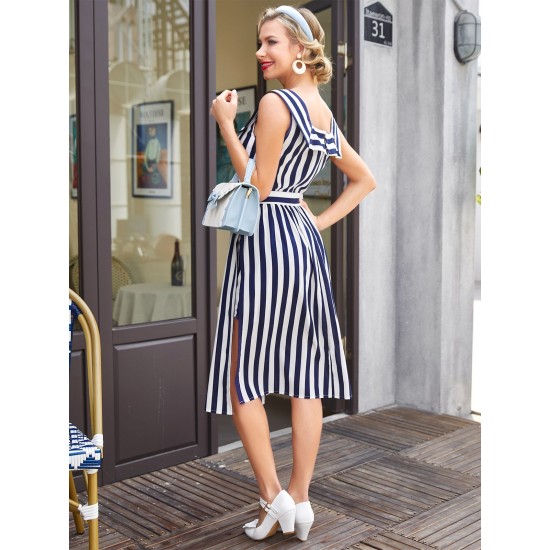 Navy  Stripes Sailor Romper & Skirt