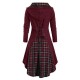 Wine Red  Chenille Horn Button Coat