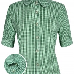 Green  Plaid Short Sleeve Shirt