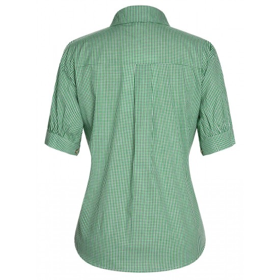 Green  Plaid Short Sleeve Shirt