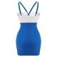 Blue  Dolphin Halter One-piece Swimsuit